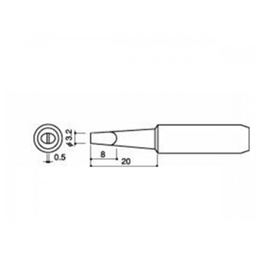 HAKKO 900L-T-3.2D Soldering Tip Shape-3.2D For 900L. 934. 908. 914. 952. 959 HAKKO 900L-T-3.2D Soldering Tip Shape-3.2D For 900L. 934. 908. 914. 952. 959