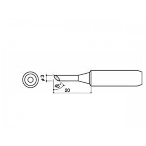 HAKKO 900L-T-3CF Soldering Tip Shape-3C Tinned Surface Only For 900L. 934. 908. 914. 952. 959