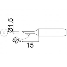 HAKKO 900M-T-1.5CF Soldering Tip Shape-1.5C Tinned Surface Only For 900M. 933. 376. 907. 913. 951