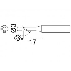 HAKKO 900M-T-S10 Soldering Tip Shape-3C Pre-Tinned Surface 55ﾟ For 951. 958