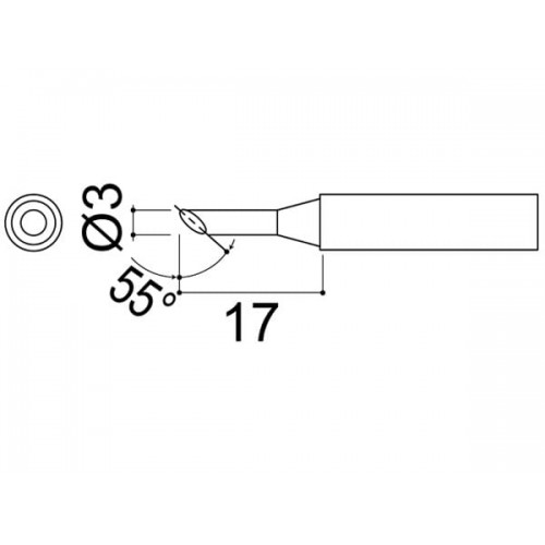 HAKKO 900M-T-S10 Soldering Tip Shape-3C Pre-Tinned Surface 55゚ For 951. 958 HAKKO 900M-T-S10 Soldering Tip Shape-3C Pre-Tinned Surface 55゚ For 951. 958