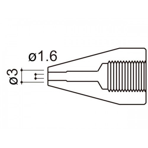 HAKKO A1502 Nozzle/1.6Mm For 815. 816 HAKKO A1502 Nozzle/1.6Mm For 815. 816