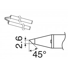 HAKKO A1576 - Hot Tweezer Tip for FX-8804/950 - 45° Angle - 2C - 2/Pack