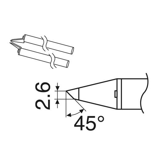 HAKKO A1576 - Hot Tweezer Tip for FX-8804/950 - 45° Angle - 2C - 2/Pack HAKKO A1576 - Hot Tweezer Tip for FX-8804/950 - 45° Angle - 2C - 2/Pack