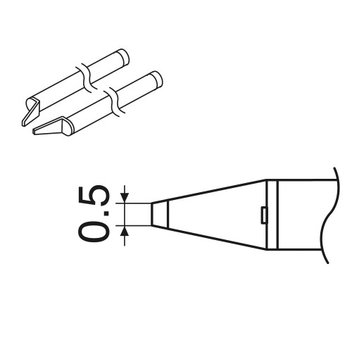 HAKKO A1577 - Hot Tweezer Tip for FX-8804/950 - Thin - 0.7T - 2/Pack HAKKO A1577 - Hot Tweezer Tip for FX-8804/950 - Thin - 0.7T - 2/Pack