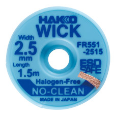 HAKKO FR551-2515-E Desoldering Wick (No Clean) 2.5mm x 1.5m