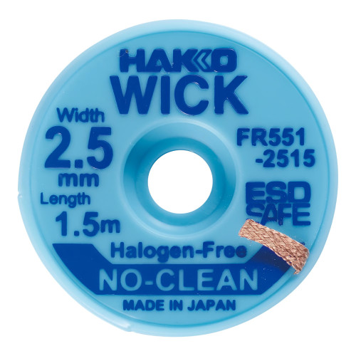 HAKKO FR551-2515-E Desoldering Wick (No Clean) 2.5mm x 1.5m HAKKO FR551-2515-E Desoldering Wick (No Clean) 2.5mm x 1.5m
