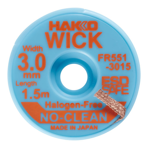 HAKKO FR551-3015-E Desoldering Wick (No Clean) 3mm x 1.5m