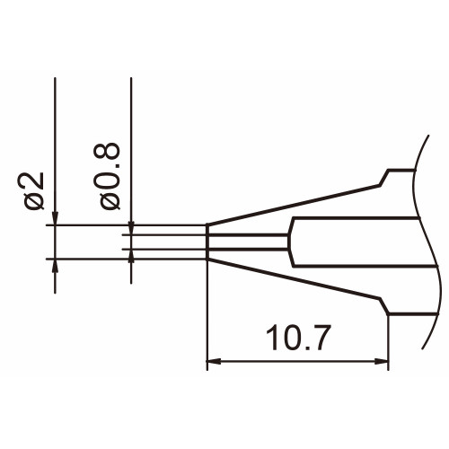 HAKKO N3-08 - N3 Series Desoldering Nozzle - 0.8 mm