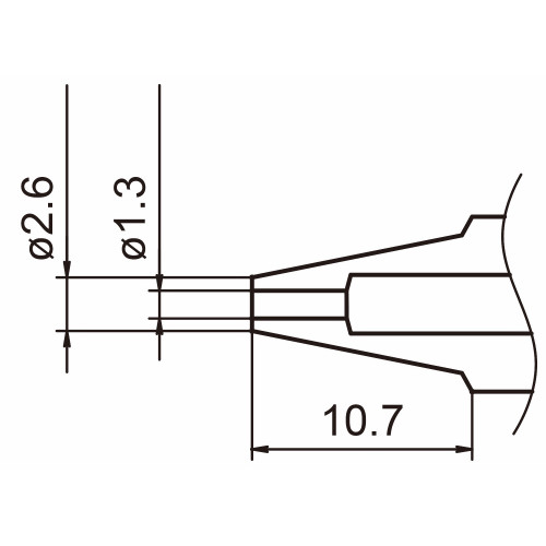 HAKKO N3-13 - N3 Series Desoldering Nozzle - 1.3 mm