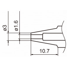 HAKKO N3-16 - N3 Series Desoldering Nozzle - 1.6 mm