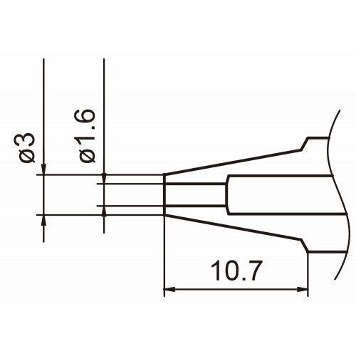 HAKKO N3-16 - N3 Series Desoldering Nozzle - 1.6 mm