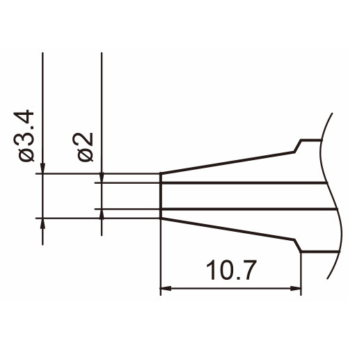 HAKKO N3-20 - N3 Series Desoldering Nozzle - 2.0 mm HAKKO N3-20 - N3 Series Desoldering Nozzle - 2.0 mm