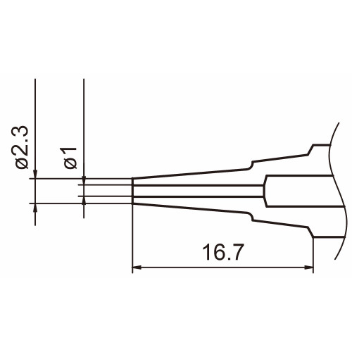 HAKKO N3-L10 - Extra Long Nozzle - 1.0 mm HAKKO N3-L10 - Extra Long Nozzle - 1.0 mm