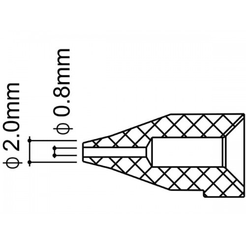 HAKKO N50B-01 S-Nozzle/0.8Mm For FR-300