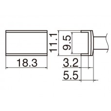 HAKKO T12-1003 Soldering Tip Tunnel 9.5X18.3 For FM-2025. FM-2027. FM-2028. FX-9501