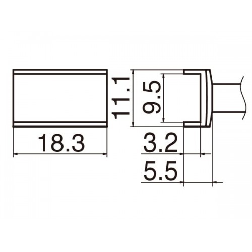 HAKKO T12-1003 Soldering Tip Tunnel 9.5X18.3 For FM-2025. FM-2027. FM-2028. FX-9501 HAKKO T12-1003 Soldering Tip Tunnel 9.5X18.3 For FM-2025. FM-2027. FM-2028. FX-9501