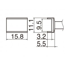 HAKKO T12-1004 Soldering Tip Tunnel 9.5X15.8 For FM-2025. FM-2027. FM-2028. FX-9501