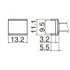 HAKKO T12-1005 Soldering Tip Tunnel 9.5X13.2 For FM-2025. FM-2027. FM-2028. FX-9501