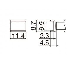 HAKKO T12-1006 Soldering Tip Tunnel 6.9X11.4 For FM-2025. FM-2027. FM-2028. FX-9501