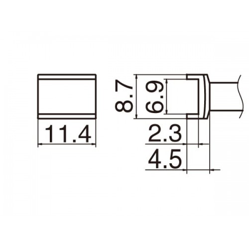 HAKKO T12-1006 Soldering Tip Tunnel 6.9X11.4 For FM-2025. FM-2027. FM-2028. FX-9501
