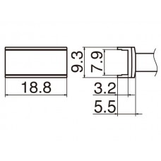 HAKKO T12-1007 Soldering Tip Tunnel 7.9X18.8 For FM-2025. FM-2027. FM-2028. FX-9501