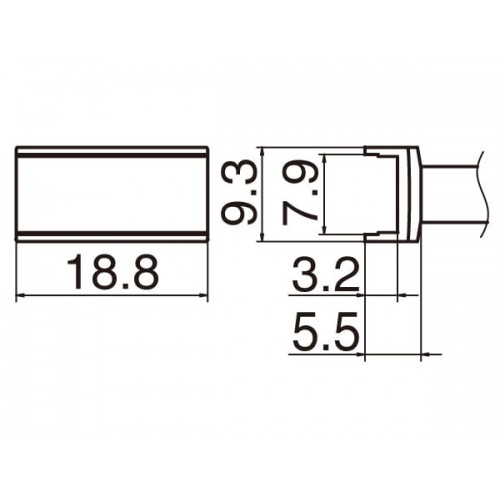 HAKKO T12-1007 Soldering Tip Tunnel 7.9X18.8 For FM-2025. FM-2027. FM-2028. FX-9501 HAKKO T12-1007 Soldering Tip Tunnel 7.9X18.8 For FM-2025. FM-2027. FM-2028. FX-9501