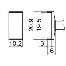 HAKKO T12-1008 Soldering Tip Tunnel 19.5X10.2 For FM-2025. FM-2027. FM-2028. FX-9501