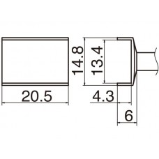 HAKKO T12-1009 Soldering Tip Tunnel 13.4X20.5 For FM-2025. FM-2027. FM-2028. FX-9501