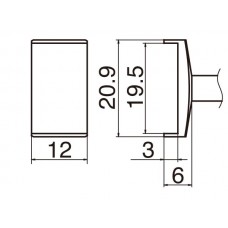 HAKKO T12-1010 Soldering Tip Tunnel 19.5X12 For FM-2025. FM-2027. FM-2028. FX-9501