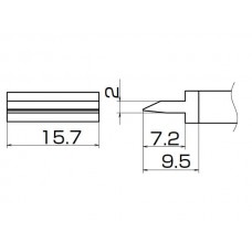 HAKKO T12-1402 Soldering Tip Shape-Spatula 15.7 For FM-2025. FM-2027. FM-2028. FX-9501