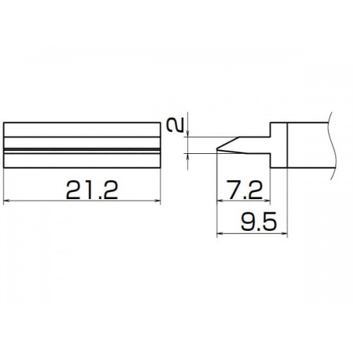 HAKKO T12-1403 Soldering Tip Shape-Spatula 21.2 For FM-2025. FM-2027. FM-2028. FX-9501