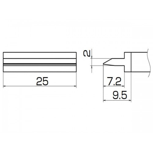HAKKO T12-1404 Soldering Tip Shape-Spatula 25 For FM-2025. FM-2027. FM-2028. FX-9501