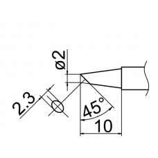 HAKKO T12-BC2Z Soldering Tip Shape-2Bc(Z) For FM-2025. FM-2027. FM-2028. FX-9501