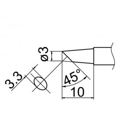 HAKKO T12-BC3Z Soldering Tip Shape-3Bc(Z) For FM-2025. FM-2027. FM-2028. FX-9501