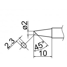 HAKKO T12-BCF2Z Soldering Tip Shape-2Bc(Z) Tinned Surface Only For FM-2025. FM-2027. FM-2028. FX-9501