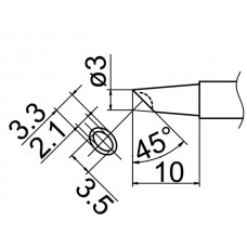 HAKKO T12-BCM3 Soldering Tip Shape-3Bc W/Indent For FM-2025. FM-2027. FM-2028. FX-9501