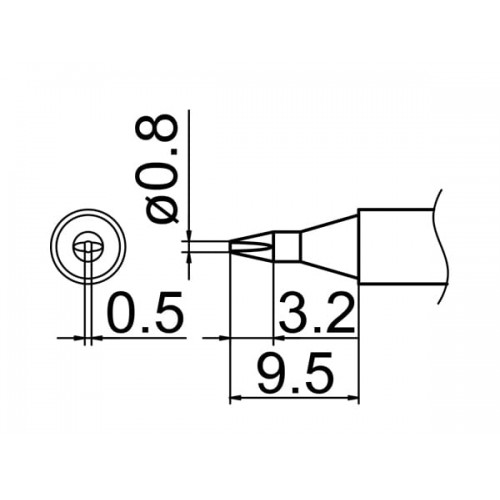 HAKKO T12-D08 Soldering Tip Shape-0.8D For FM-2025. FM-2027. FM-2028. FX-9501 HAKKO T12-D08 Soldering Tip Shape-0.8D For FM-2025. FM-2027. FM-2028. FX-9501