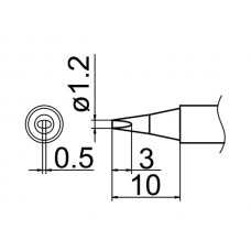 HAKKO T12-D12 Soldering Tip Shape-1.2D For FM-2025. FM-2027. FM-2028. FX-9501