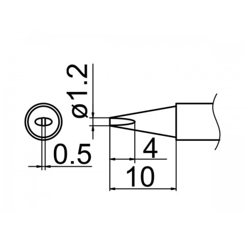 HAKKO T12-D12Z Soldering Tip Shape-1.2D(Z) For FM-2025. FM-2027. FM-2028. FX-9501 HAKKO T12-D12Z Soldering Tip Shape-1.2D(Z) For FM-2025. FM-2027. FM-2028. FX-9501