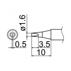 HAKKO T12-D16 Soldering Tip Shape-1.6D For FM-2025. FM-2027. FM-2028. FX-9501