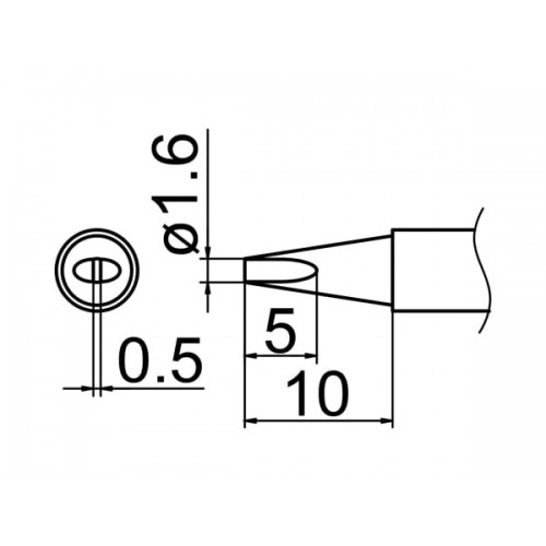 HAKKO T12-D16Z Soldering Tip Shape-1.6D (Z) For FM-2025. FM-2027. FM-2028. FX-9501