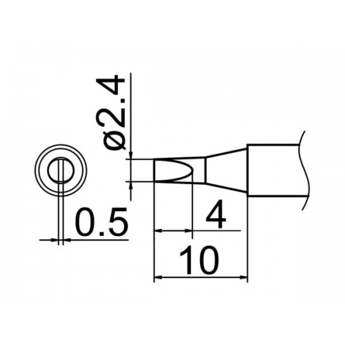 HAKKO T12-D24 Soldering Tip Shape-2.4D For FM-2025. FM-2027. FM-2028. FX-9501 HAKKO T12-D24 Soldering Tip Shape-2.4D For FM-2025. FM-2027. FM-2028. FX-9501