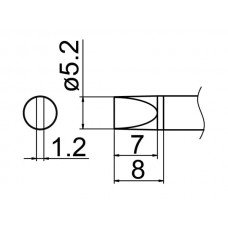 HAKKO T12-D52 Soldering Tip Shape-5.2D For FM-2025. FM-2027. FM-2028. FX-9501
