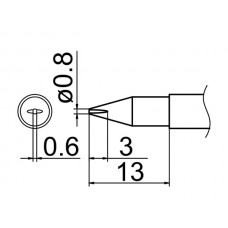 HAKKO T12-DL08 Soldering Tip Shape-0.8Dl For FM-2025. FM-2027. FM-2028. FX-9501