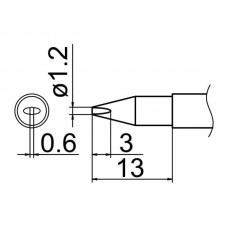 HAKKO T12-DL12 Soldering Tip Shape-1.2Dl For FM-2025. FM-2027. FM-2028. FX-9501