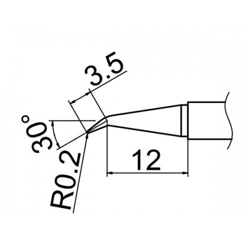 HAKKO T12-J02 Soldering Tip Shape-0.2J For FM-2025. FM-2027. FM-2028. FX-9501 HAKKO T12-J02 Soldering Tip Shape-0.2J For FM-2025. FM-2027. FM-2028. FX-9501