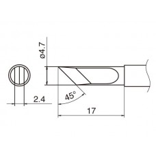 HAKKO T12-KF Soldering Tip Shape-Kf For FM-2025. FM-2027. FM-2028. FX-9501