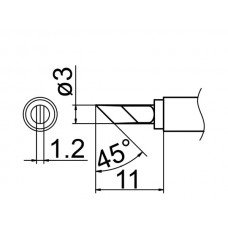 HAKKO T12-KU Soldering Tip Shape-Ku For FM-2025. FM-2027. FM-2028. FX-9501