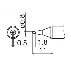 HAKKO T12-WD08 Soldering Tip Shape-0.8Wd For FM-2025. FM-2027. FM-2028. FX-9501